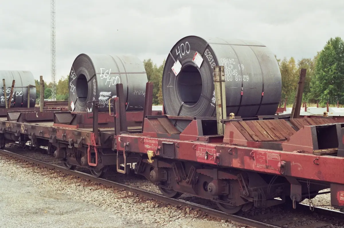 Steel stock in a warehouse, ready for supply